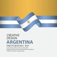 modelo de vetor de ilustração de pôster de dia independente da argentina