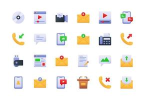 conjunto de ícones de gradiente de dispositivos de comunicação vetor
