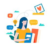 Educação, cursos de formação online, ilustração vetorial de educação a distância vetor