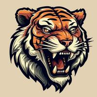 ilustração vetorial de logotipo de mascote de cabeça de tigre vetor