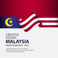 modelo de vetor ilustração malásia dia da independência celebração design criativo