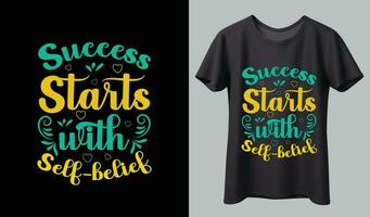 design de camiseta de motivação vetor