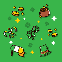 Conjunto de vetores de clipart de dia de St. Patrick