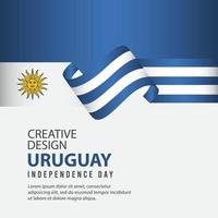 celebração do dia da independência do uruguai modelo de vetor ilustração design criativo