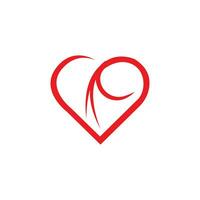 logotipo de coração criativo e modelo de vetor de design de símbolo