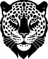 leopardo - Preto e branco isolado ícone - vetor ilustração