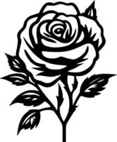 rosas - Preto e branco isolado ícone - vetor ilustração