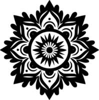 mandala - Preto e branco isolado ícone - vetor ilustração