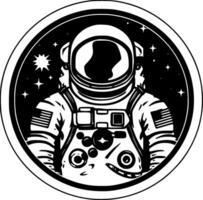 astronauta - Preto e branco isolado ícone - vetor ilustração