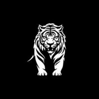 tigre - Preto e branco isolado ícone - vetor ilustração