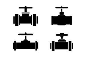 conjunto do válvula ícone plano símbolo vetor ilustração