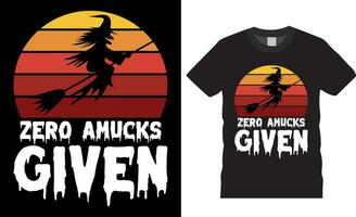 zero enlouquece dado, retro estilo vintage amuck dia das Bruxas vetor gráfico t- camisa Projeto