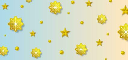Natal cumprimento cartão com flocos de neve, estrelas e lustroso miçangas vetor
