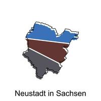 mapa do Neustadt dentro Sachsen geométrico colorida ilustração Projeto modelo, Alemanha país mapa em branco fundo vetor