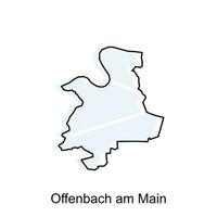 mapa do offenbach sou a Principal geométrico colorida ilustração Projeto modelo, Alemanha país mapa em branco fundo vetor