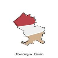 vetor mapa do Oldenburg dentro holstein moderno contorno, Alto detalhado vetor ilustração Projeto modelo, adequado para seu companhia