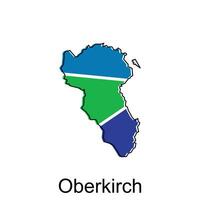 mapa do oberkirch vetor Projeto modelo, nacional fronteiras e importante cidades ilustração Projeto