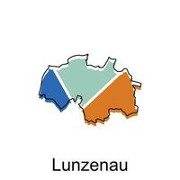 mapa do lunzenau vetor Projeto modelo, nacional fronteiras e importante cidades ilustração Projeto