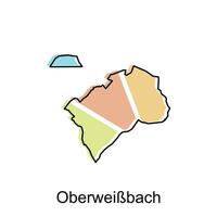 mapa do oberweibbach vetor Projeto modelo, nacional fronteiras e importante cidades ilustração Projeto