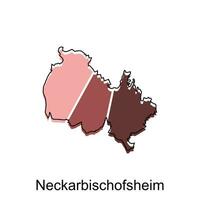 mapa do neckarbischofsheim vetor Projeto modelo, nacional fronteiras e importante cidades ilustração Projeto