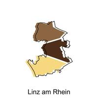 Linz sou Rhein mapa. vetor mapa do a alemão país. fronteiras do para seu infográfico. vetor ilustração Projeto modelo