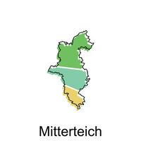 mitterteich cidade mapa. vetor mapa do alemão país Projeto modelo com esboço gráfico colorida estilo em branco fundo