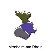 monheim sou Rhein cidade mapa. vetor mapa do alemão país Projeto modelo com esboço gráfico colorida estilo em branco fundo