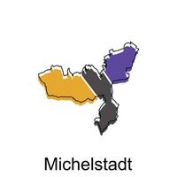 michelstadt cidade mapa. vetor mapa do alemão país Projeto modelo com esboço gráfico colorida estilo em branco fundo
