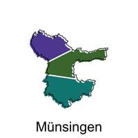 munsingen cidade mapa. vetor mapa do alemão país Projeto modelo com esboço gráfico colorida estilo em branco fundo