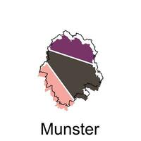 Munster cidade mapa. vetor mapa do alemão país Projeto modelo com esboço gráfico colorida estilo em branco fundo