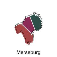 Merseburgo cidade do Alemanha mapa vetor ilustração, vetor modelo com esboço gráfico esboço estilo em branco fundo