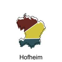 mapa do Hofheim vetor Projeto modelo, nacional fronteiras e importante cidades ilustração