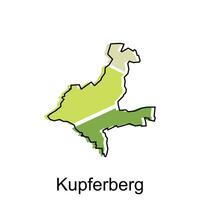 mapa do kupferberg vetor Projeto modelo, nacional fronteiras e importante cidades ilustração