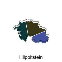 mapa do hilpoltstein vetor Projeto modelo, nacional fronteiras e importante cidades ilustração