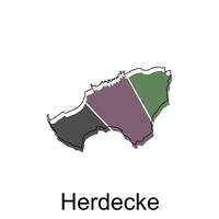 Herdecke mundo mapa vetor Projeto modelo, gráfico estilo isolado em branco fundo, adequado para seu companhia