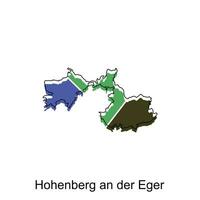 mapa do hohenberg a der eger vetor Projeto modelo, nacional fronteiras e importante cidades ilustração