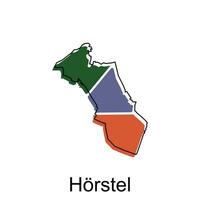 mapa do hortel vetor Projeto modelo, nacional fronteiras e importante cidades ilustração