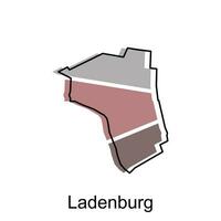 ladenburg mundo mapa vetor Projeto modelo, gráfico estilo isolado em branco fundo, adequado para seu companhia