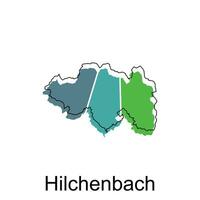 mapa do hilchenbach vetor Projeto modelo, nacional fronteiras e importante cidades ilustração