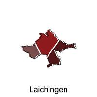 mapa do laichingen vetor Projeto modelo, nacional fronteiras e importante cidades ilustração