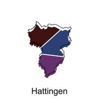 Hattingen cidade mapa ilustração. simplificado mapa do Alemanha país vetor Projeto modelo