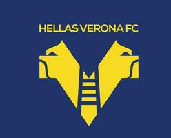 olá verona fc clube logotipo símbolo amarelo serie uma futebol calcio Itália abstrato Projeto vetor ilustração com azul fundo