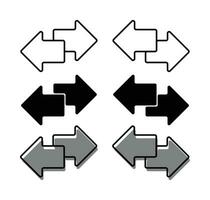 esquerda certo seta ícone definir, transferir símbolo. vetor ilustração para Móvel aplicativo, rede.