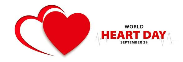 mundo coração dia bandeira Projeto. mundo saúde dia conceito fundo Projeto. usar coração para cada coração. vetor ilustração