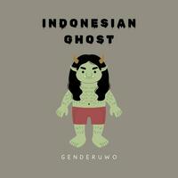 indonésio gênero fantasma desenho animado personagem ilustração mascote vetor