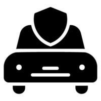 ícone de glifo de seguro de carro vetor