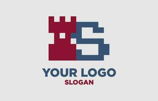 carta s reino digital estilo vetor logotipo Projeto