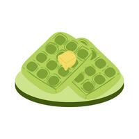 matcha sobremesas ilustração. adorável matcha verde pó à base de chá receita sobremesas plano Projeto ilustração com bolos, biscoitos, biscoitos, e de outros doces. vetor