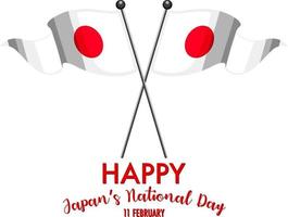 banner do dia nacional do Japão feliz com a bandeira do Japão vetor