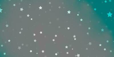layout de vetor de azul claro e verde com estrelas brilhantes.